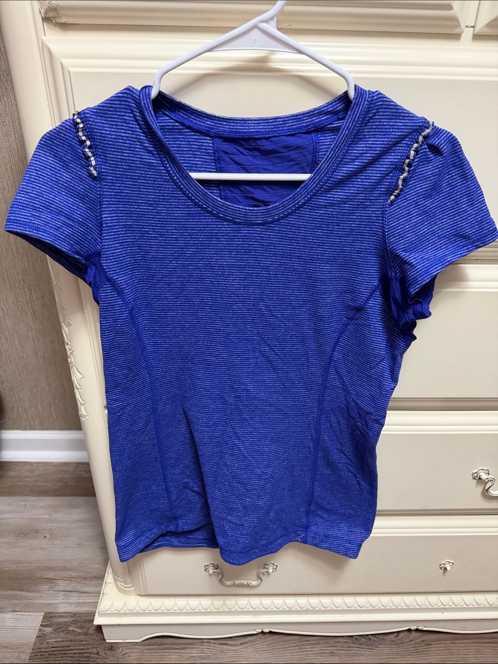 Lululemon Ruffle Blue Short Sleeve Women's Top